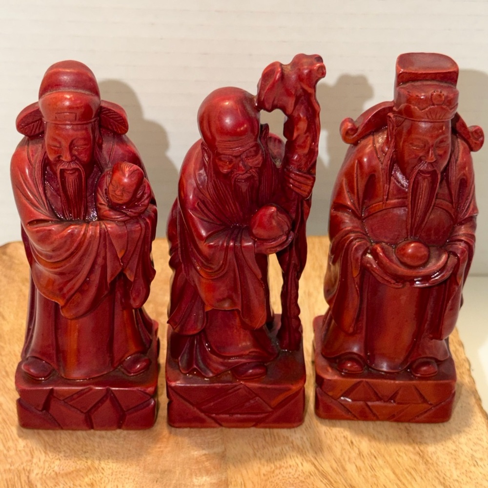 Set of Three Vintage Chinese Gods